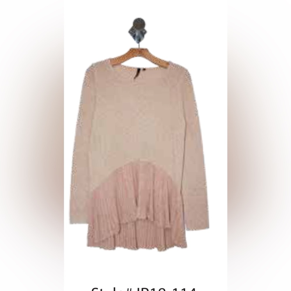 Accordion, sparkle BLUSH slub sweater.